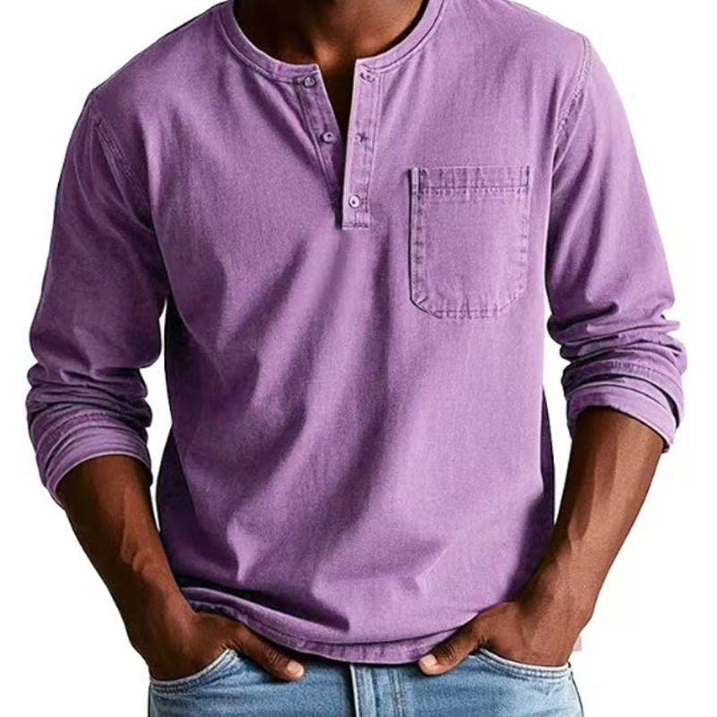 đ 50% RABATT! đ„ Vintage Distressed Pocket LĂ„ngĂ€rmad Skjorta för Herr â Unik Ă
ldrad Look, BekvĂ€mt Bomullstyg & MĂ„ngsidig Stil âš