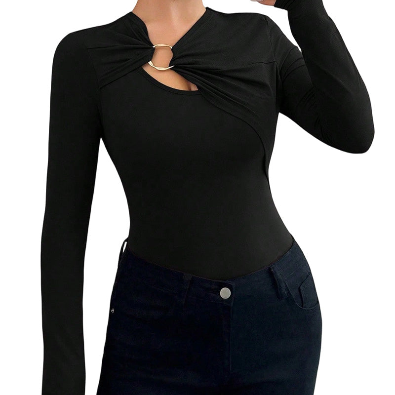 Nyhet✨| Elegant topp med utskurna detaljer för dam – smickrande passform för en modern stil