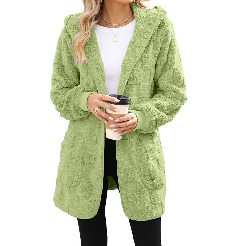 đ„50 % RABATT IDAG! đžDamernas Fluffiga Kofta med Huva â Mjuk Stickad Cardigan för Höst & Vinter