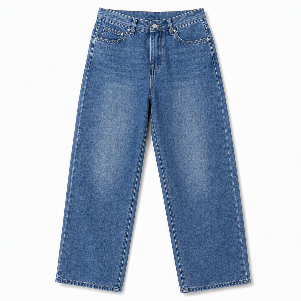 Klassiska Straight Leg Jeans Herr – Bekväm Passform med Tidlös Denimstil