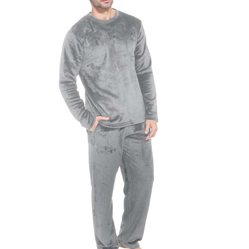đTvĂ„delat Flannelset Herr â Mjuk Borstad Velour med Rak Passformâš