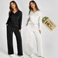 ⏳ Het erbjudande! |💖Dam Tvådelat Set med Långärmad Tröja & Vida Byxor – Elegant Casual Lounge Outfit