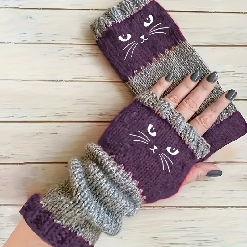 🍂Höstens bästsäljare|🧤Mysiga Fingerlösa Vantar – Söt Design för Kalla Höstdagar
