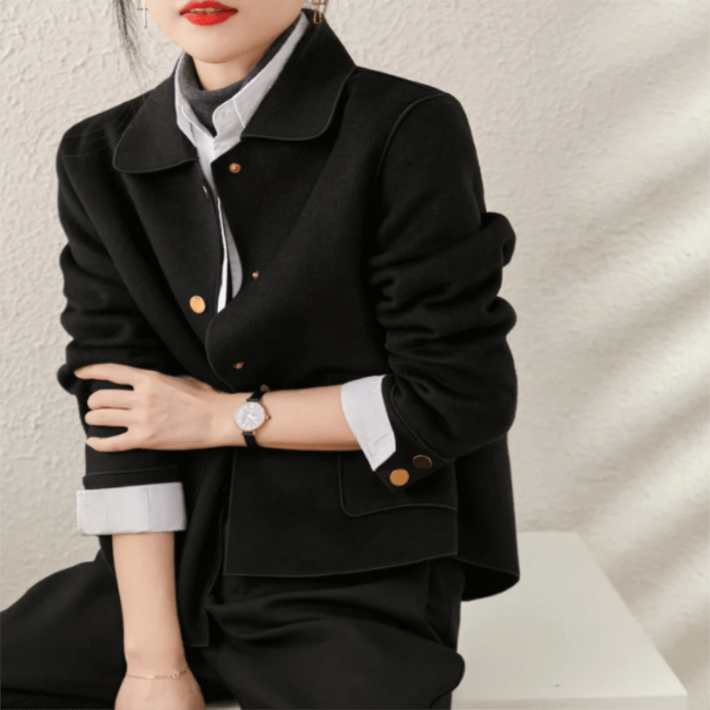 Nya ankomster📦✨Vändbar Höstjacka för Kvinnor – Kort Elegant Jacka med Klassisk Krage