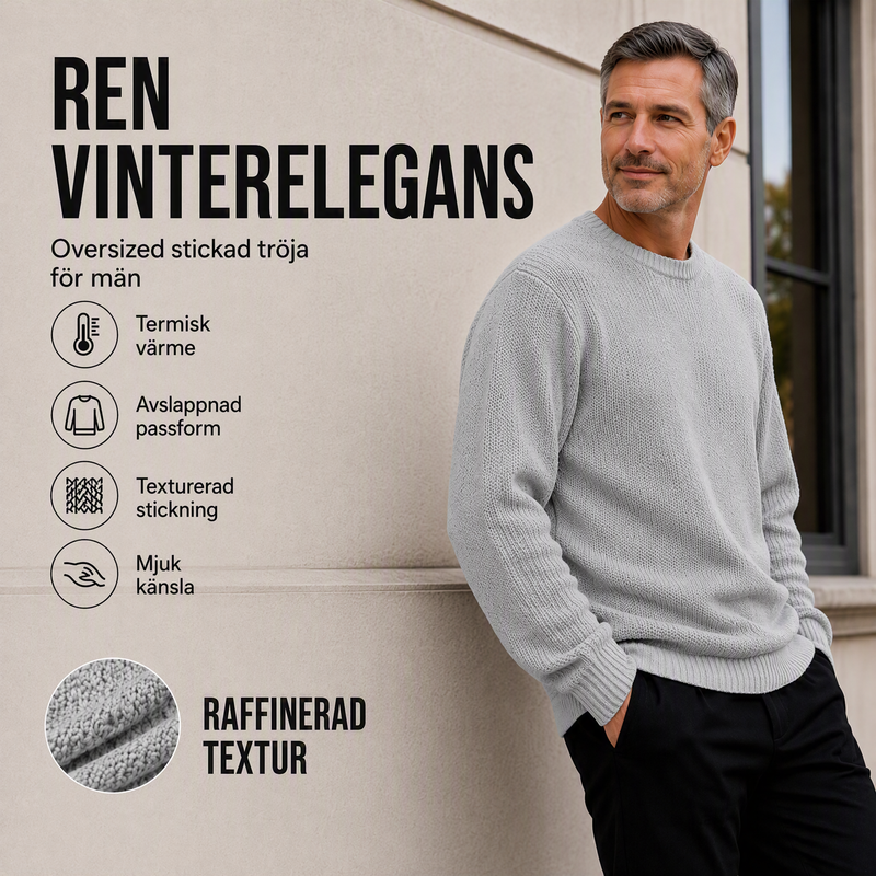 ✨2026-kollektionen med 50 % rabatt 🎁JMIERR Herrtröja med rund hals – mjuka, avslappnade tröjor, klassiska långärmade tröjor med ribbade kanter