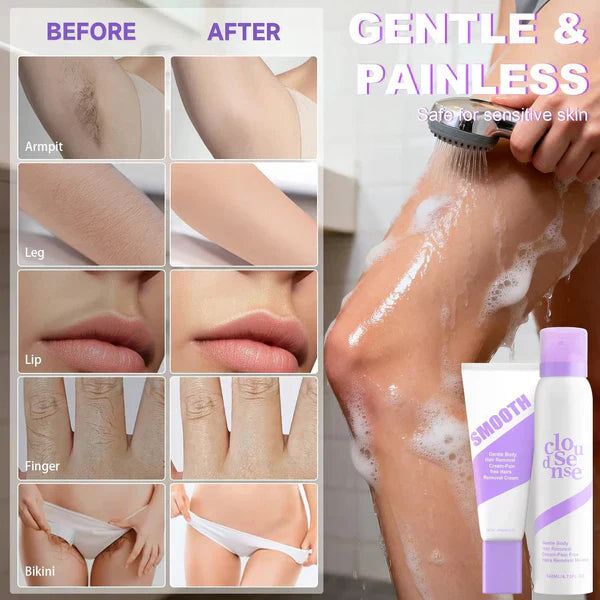 KLENIMORE™ Gentle Painless Hair Removal Cream + Hair Removal Spray Set
