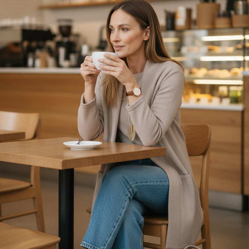 🍂Nya höstnyheter|💞Elegant 3-delat set med lång kofta, topp och byxor💞