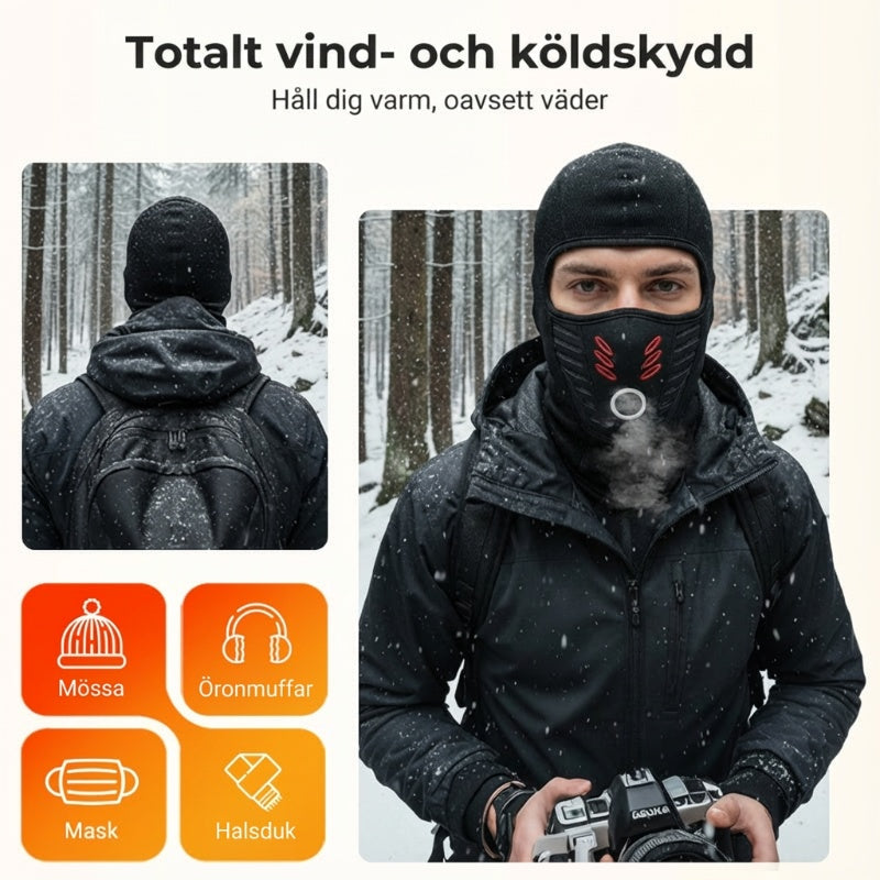 Vinterbalaklava Unisex – Vindskyddande Ansiktsmask med Fleecefoder
