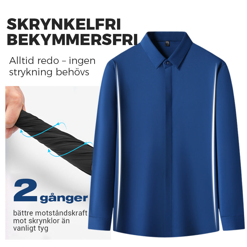 🎉NYHETER 2026✨Herrskjorta med BEHÖVER-INKE-STRYKAS®-teknologi