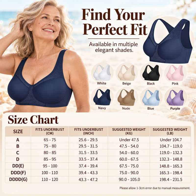 Women’s wire-free bra with wide shoulder straps – Soft and comfortable
