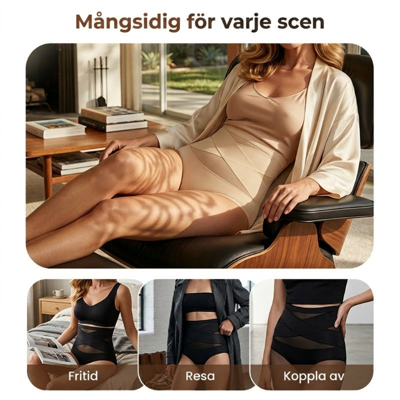 💕Sista dagen – Köp 1, få 3 förpackningar✨Plus-storlek högmidjade trosor med magkontroll