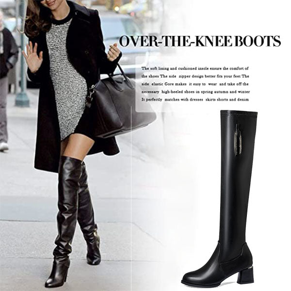 ⏳ Het erbjudande! |Över Knä-Stövlar för Kvinnor – Mjuka Stretchboots med Elegant Passform