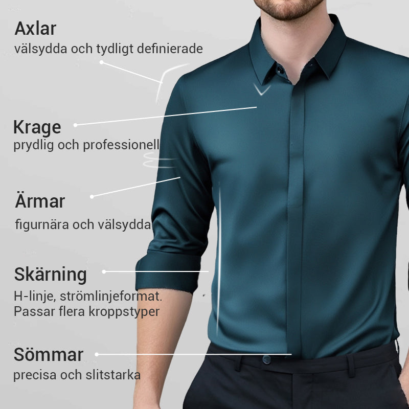 🎉NYHETER 2026✨Herrskjorta med BEHÖVER-INKE-STRYKAS®-teknologi