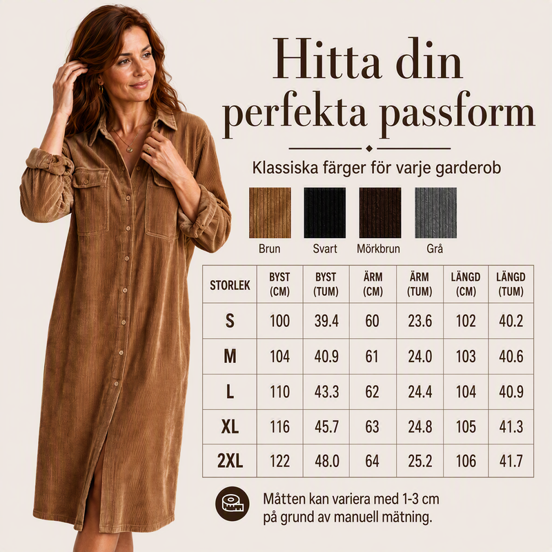 🍂Nya höstnyheter|Elegant Skjortklänning för Dam – Tidlös Stil & Mjuk Komfort för Hösten