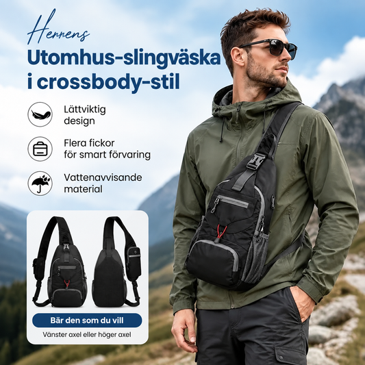 ⭐ Hopfällbar Slingväska för Män – Lätt Crossbody Bag med Vattenavvisande Design