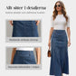 💃 A-linjeformad maxikjol i denim – ger en längre och smalare silhuett