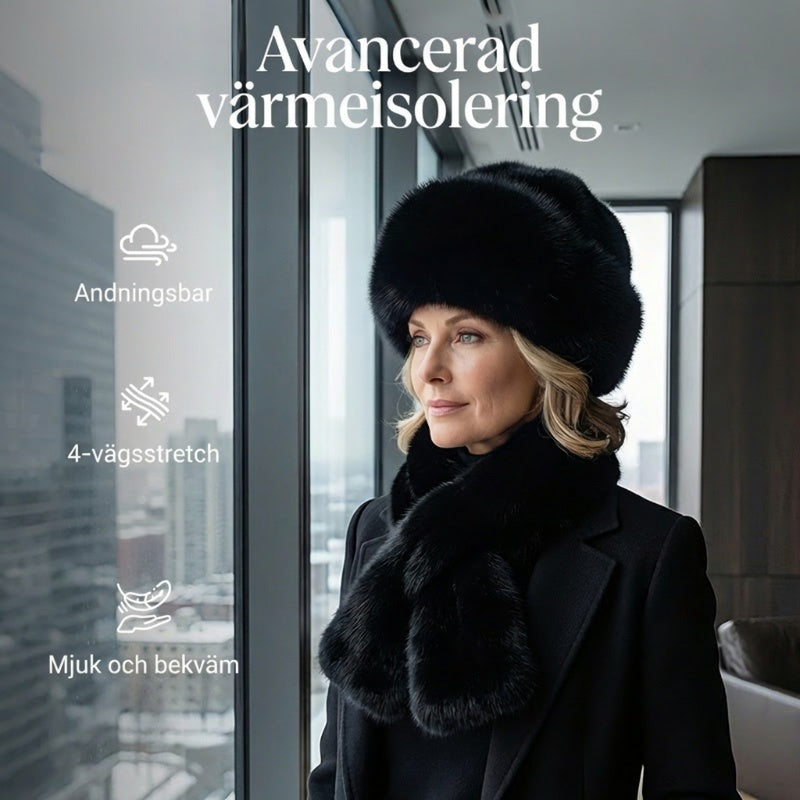❄️ Fluffig Vintermössa Dam med Matchande Halsduk – Mjukt Vinterset
