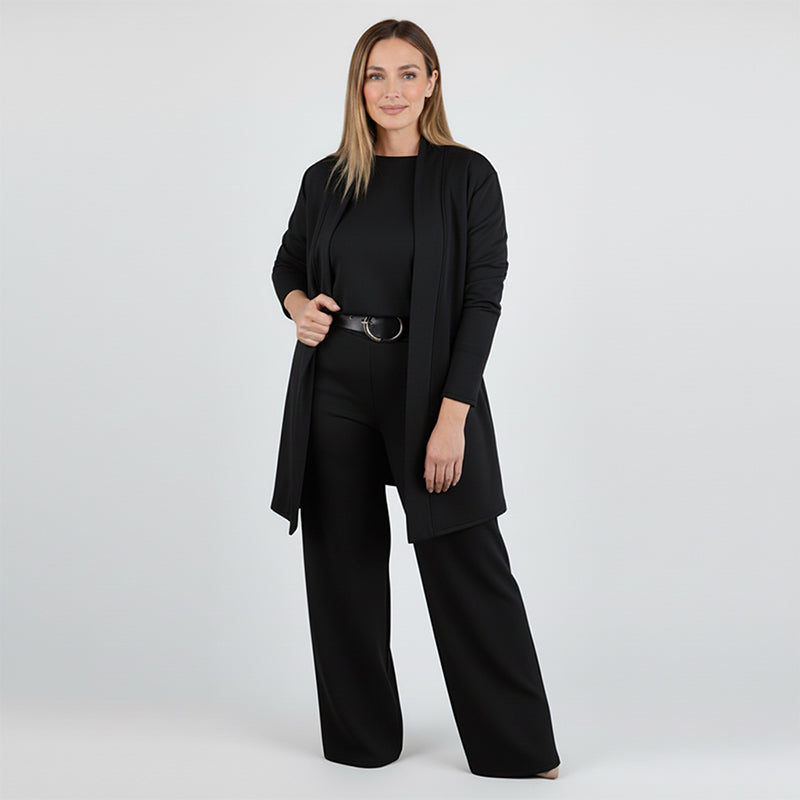 🍂Nya höstnyheter|💞Elegant 3-delat set med lång kofta, topp och byxor💞