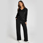 ⏳ Het erbjudande! |💖Dam Tvådelat Set med Långärmad Tröja & Vida Byxor – Elegant Casual Lounge Outfit