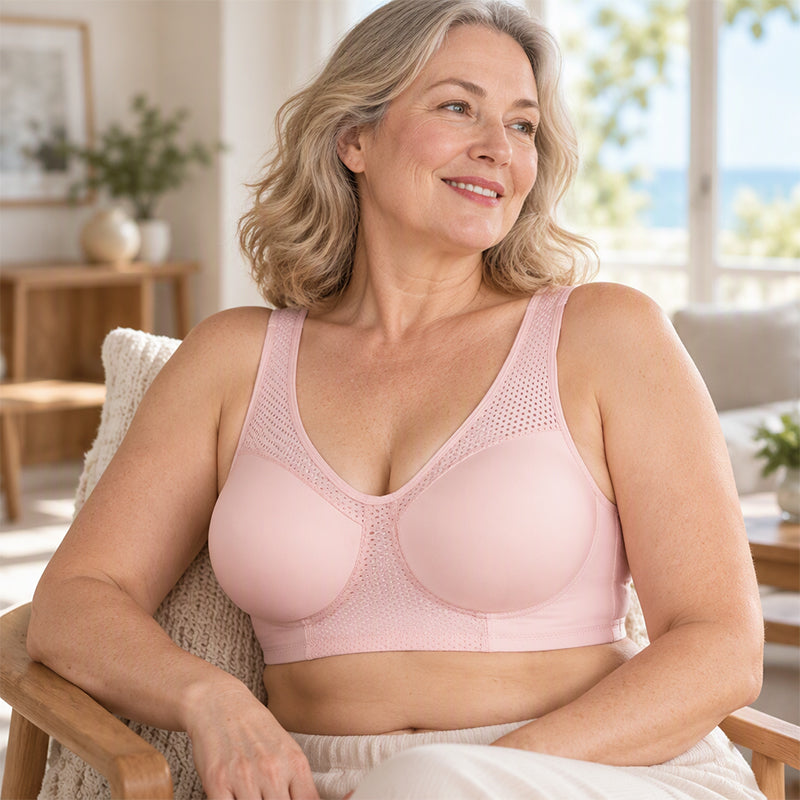 Women’s wire-free bra with wide shoulder straps – Soft and comfortable