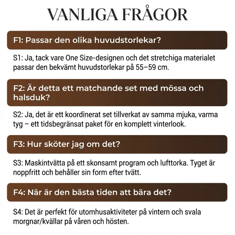❄️ Fluffig Vintermössa Dam med Matchande Halsduk – Mjukt Vinterset