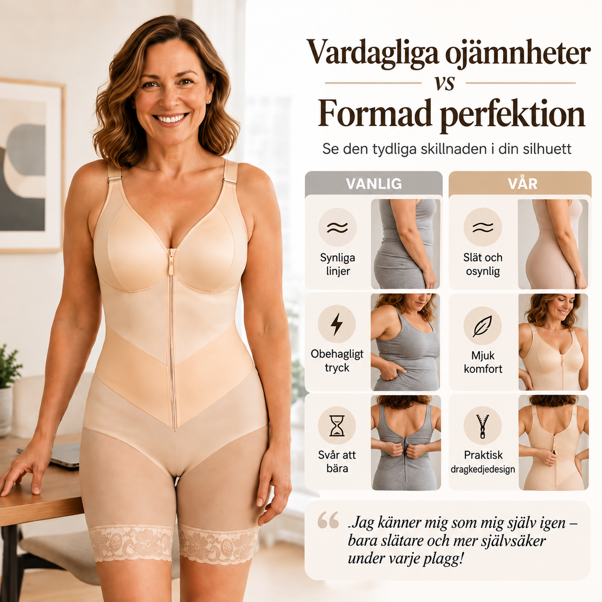 Bästsäljare🔥|Dam Shapewear med Midjekontroll – Bekväm Kroppsformande Body