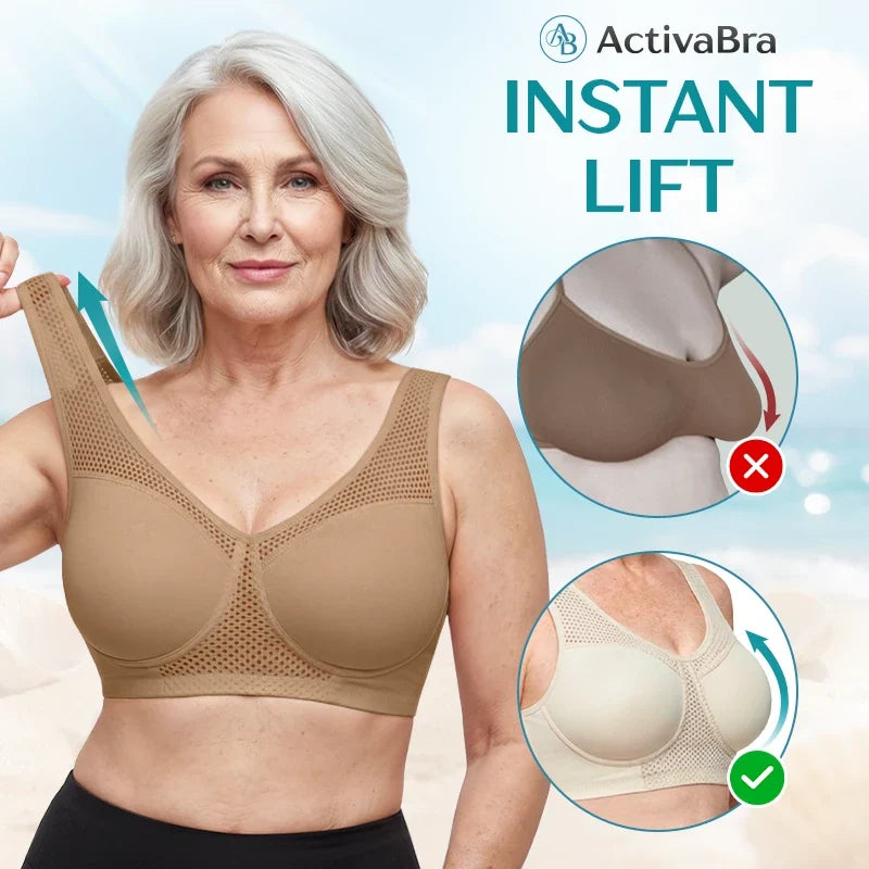 Women’s wire-free bra with wide shoulder straps – Soft and comfortable