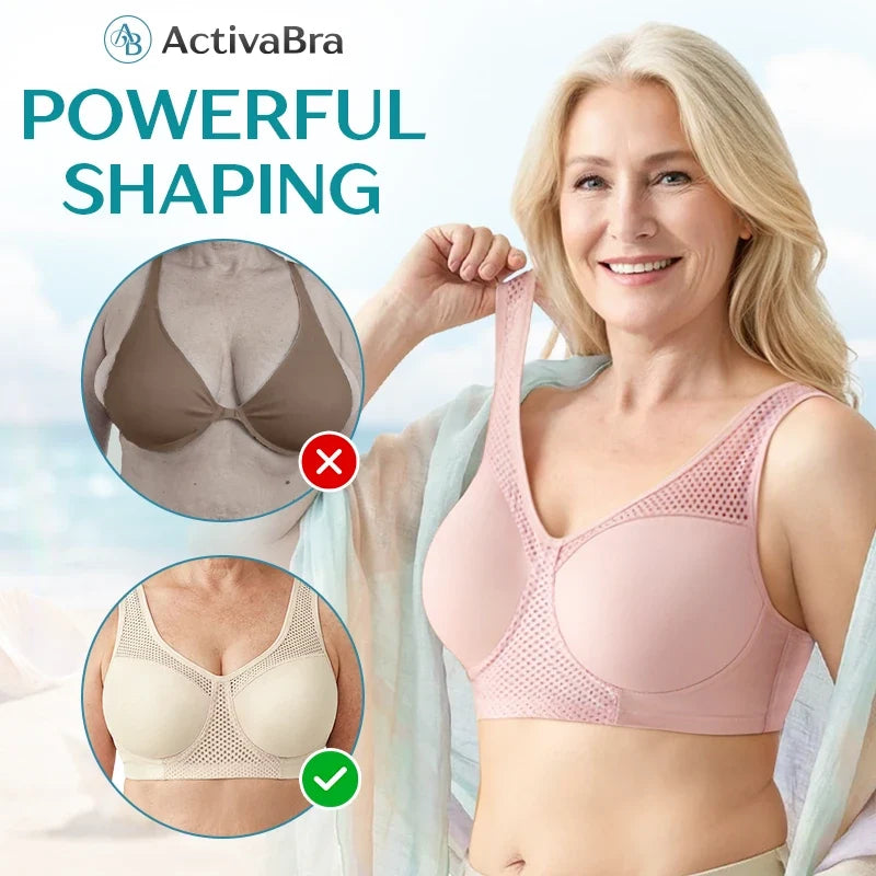 Women’s wire-free bra with wide shoulder straps – Soft and comfortable