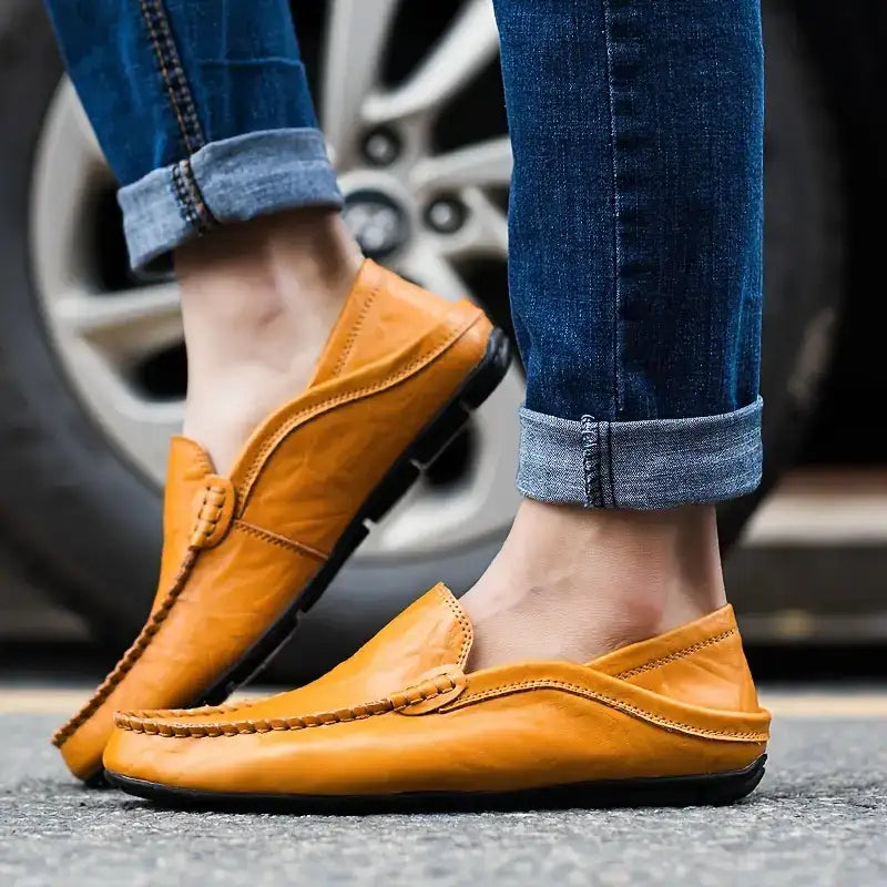 👞 50% RABATT! ✨Klassiska Herrloafers i Läder – Bekväma Slip-On Skor med Elegant Design🎩
