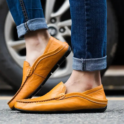 👞 50% RABATT! ✨Klassiska Herrloafers i Läder – Bekväma Slip-On Skor med Elegant Design🎩