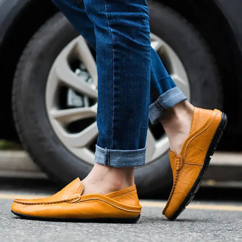 👞 50% RABATT! ✨Klassiska Herrloafers i Läder – Bekväma Slip-On Skor med Elegant Design🎩