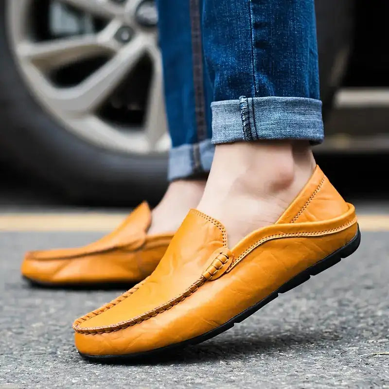 👞 50% RABATT! ✨Klassiska Herrloafers i Läder – Bekväma Slip-On Skor med Elegant Design🎩