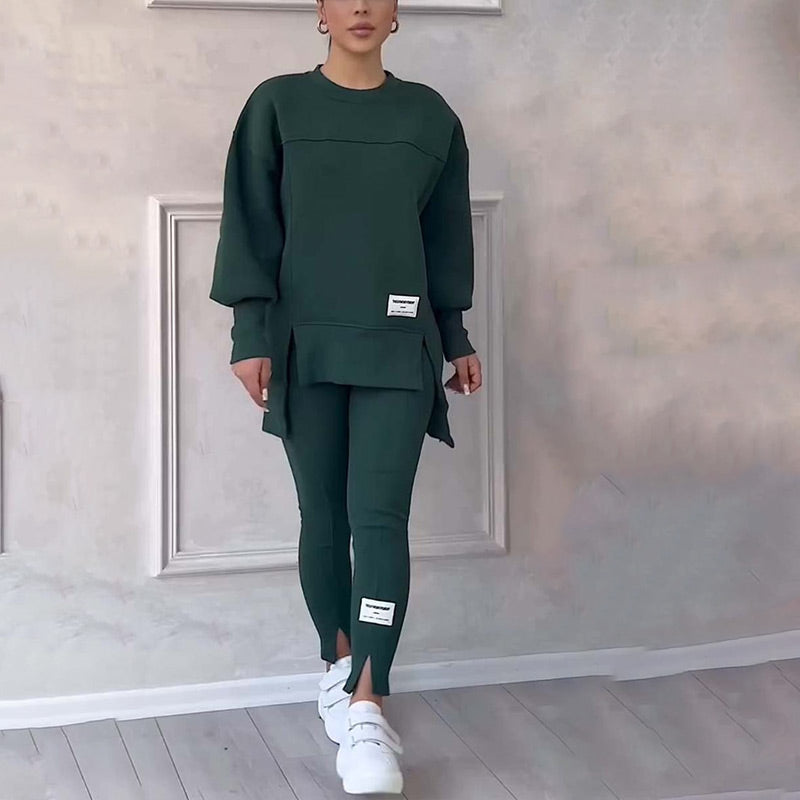 👚Mysigt set för kvinnor – mjuk sweatshirt och leggings för höstens bekväma dagar🏃‍♀️💫