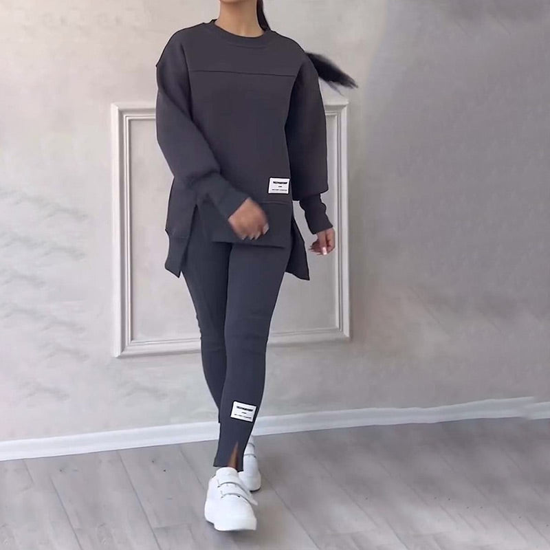 👚Mysigt set för kvinnor – mjuk sweatshirt och leggings för höstens bekväma dagar🏃‍♀️💫