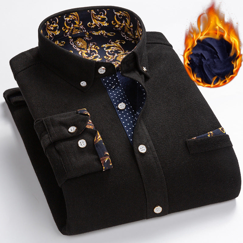 👔 57% RABATT NU! ✨ Herr Corduroyskjorta med Fleecefoder - Klassisk Snickarbyssnitt med Optimal Värme för Kallt Väder ❄️🛒