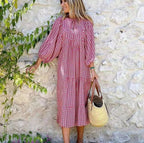 🌸🌸Big price reduction🌸Women's Elegant Puff Sleeve Floral Boho Maxi Dress