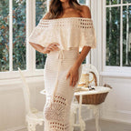 🦋💖LAST DAY SALE💖Elegant Knitted Off-Shoulder Dress