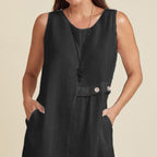 Women's Casual Round Neck Sleeveless Loose Fit Dress
