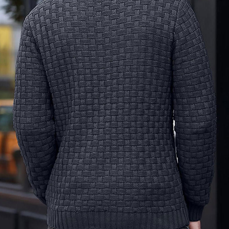 🎉NYHETER 2026|🍂Mäns texturerad stativ krage tröja tröja