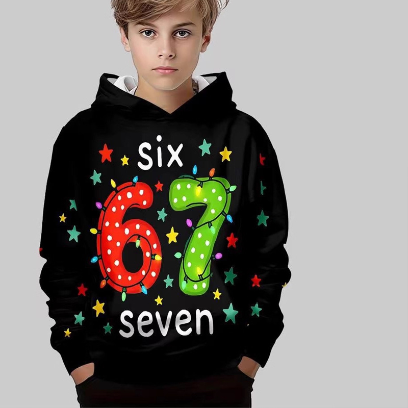 Mysig Hoodie för Barn – Varm Jultröja med Roligt Tryck för Flickor och Pojkar👕❄️