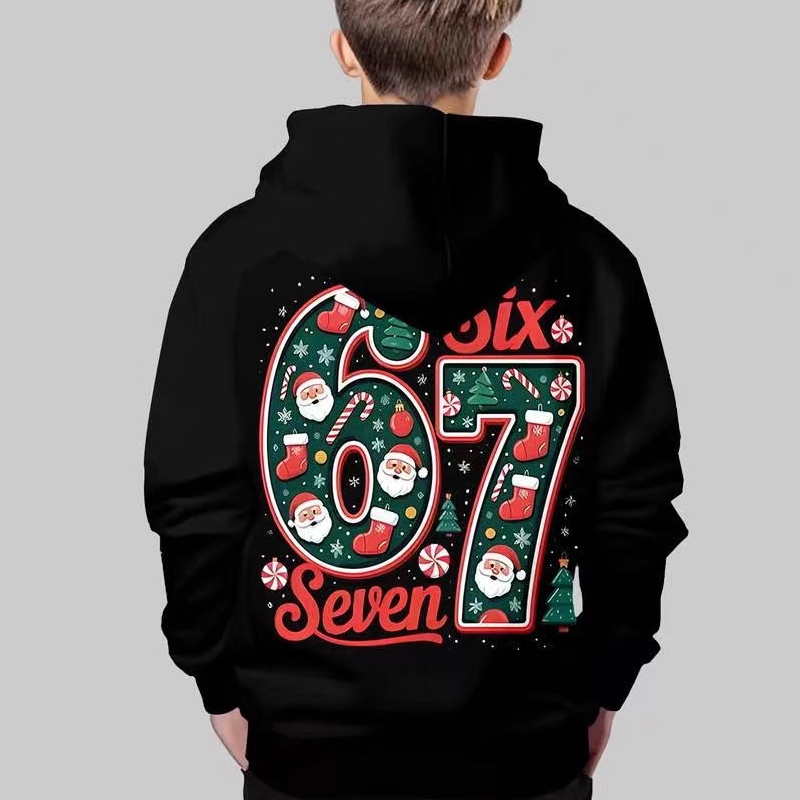 Mysig Hoodie för Barn – Varm Jultröja med Roligt Tryck för Flickor och Pojkar👕❄️