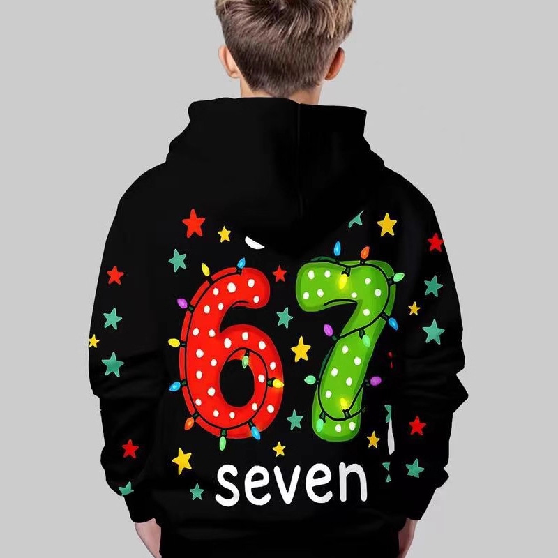 Mysig Hoodie för Barn – Varm Jultröja med Roligt Tryck för Flickor och Pojkar👕❄️