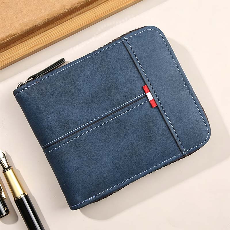 ⏳Begränsad tid – 50% rabatt⏰Elegant Herrplånbok med Dragkedja – Kompakt Bifold Design med Smart Förvaring