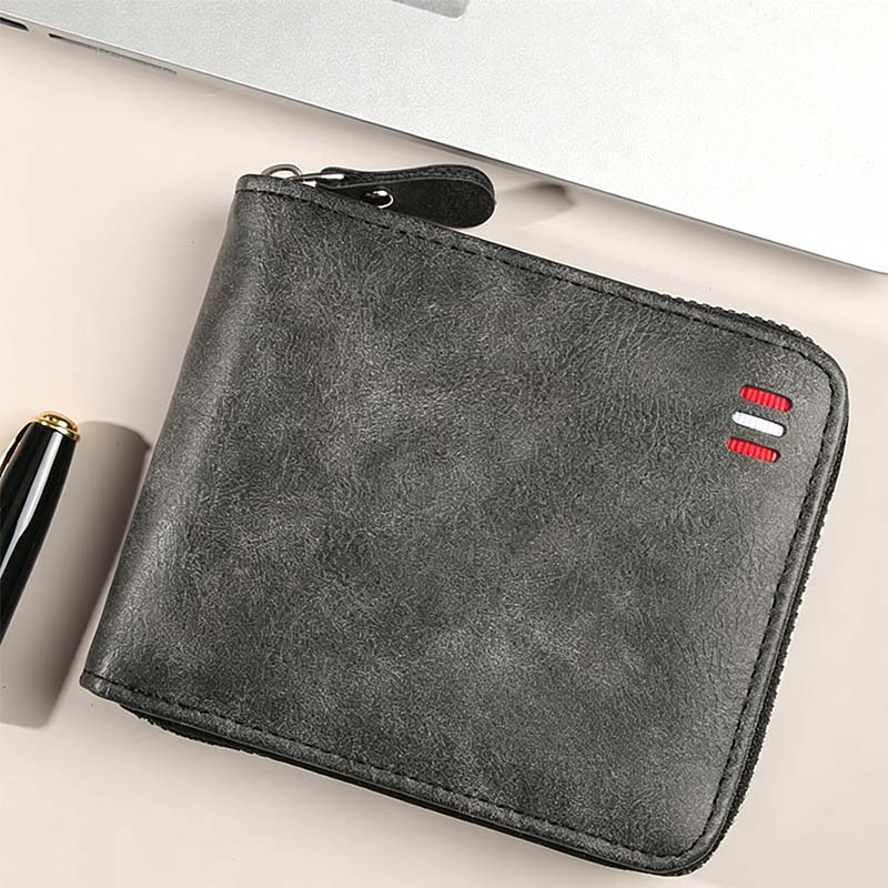 ⏳Begränsad tid – 50% rabatt⏰Elegant Herrplånbok med Dragkedja – Kompakt Bifold Design med Smart Förvaring