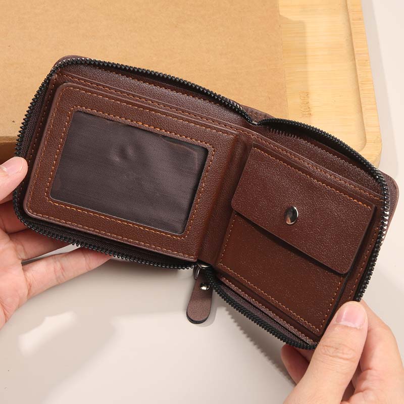 ⏳Begränsad tid – 50% rabatt⏰Elegant Herrplånbok med Dragkedja – Kompakt Bifold Design med Smart Förvaring