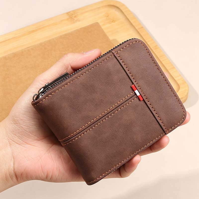 ⏳Begränsad tid – 50% rabatt⏰Elegant Herrplånbok med Dragkedja – Kompakt Bifold Design med Smart Förvaring
