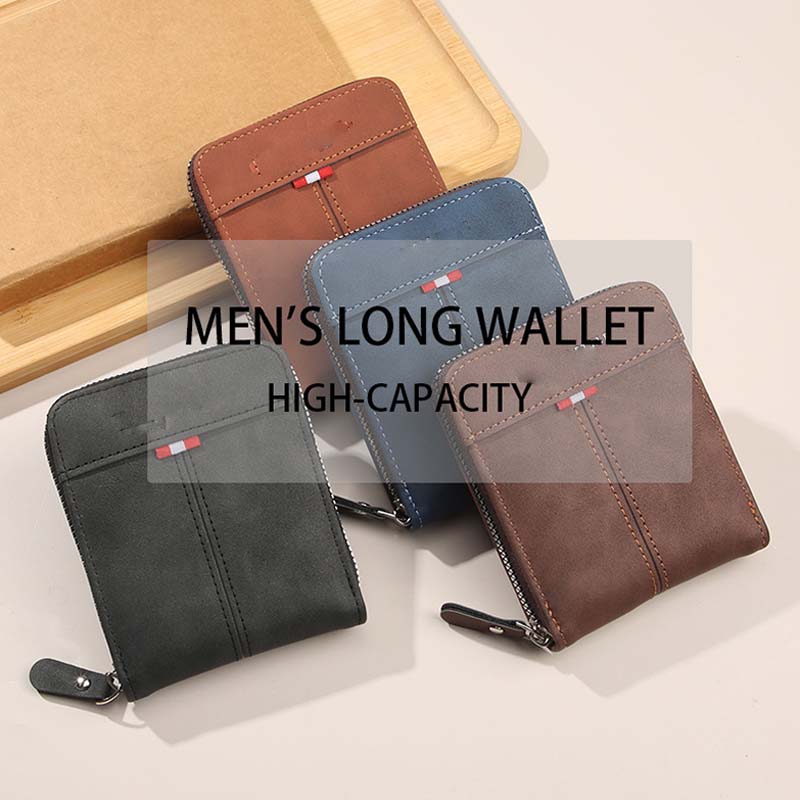⏳Begränsad tid – 50% rabatt⏰Elegant Herrplånbok med Dragkedja – Kompakt Bifold Design med Smart Förvaring