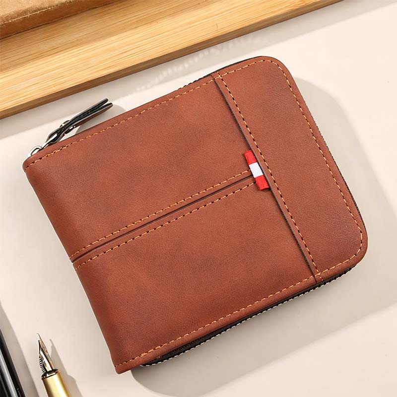 ⏳Begränsad tid – 50% rabatt⏰Elegant Herrplånbok med Dragkedja – Kompakt Bifold Design med Smart Förvaring