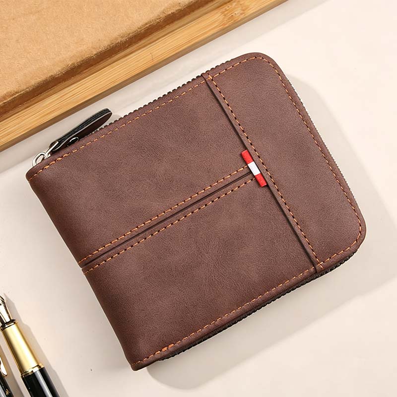 ⏳Begränsad tid – 50% rabatt⏰Elegant Herrplånbok med Dragkedja – Kompakt Bifold Design med Smart Förvaring