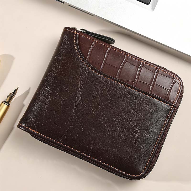 ⏳Begränsad tid – 50% rabatt⏰Elegant Herrplånbok med Dragkedja – Kompakt Bifold Design med Smart Förvaring